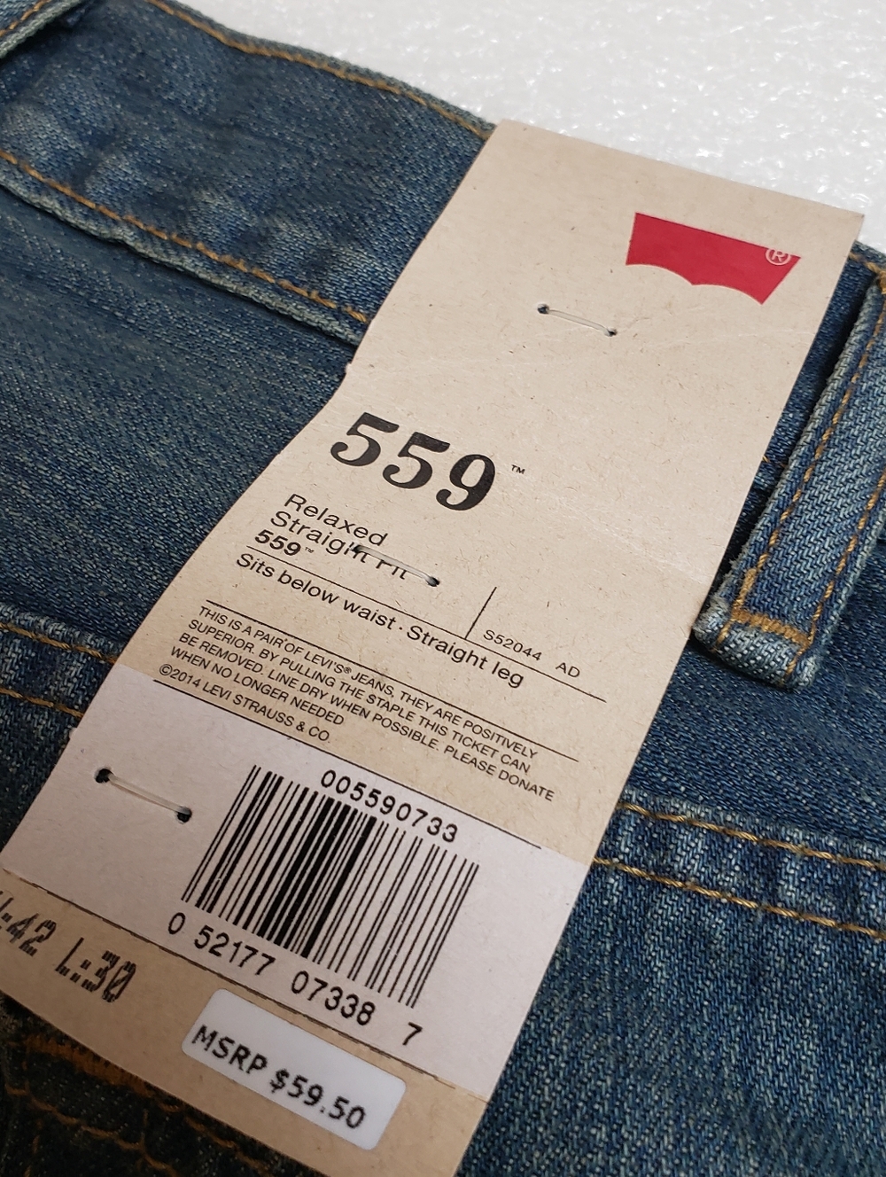 NWT Levi's 559 Jeans Men's 42x30  Relaxed Straight - Picture 14 of 14